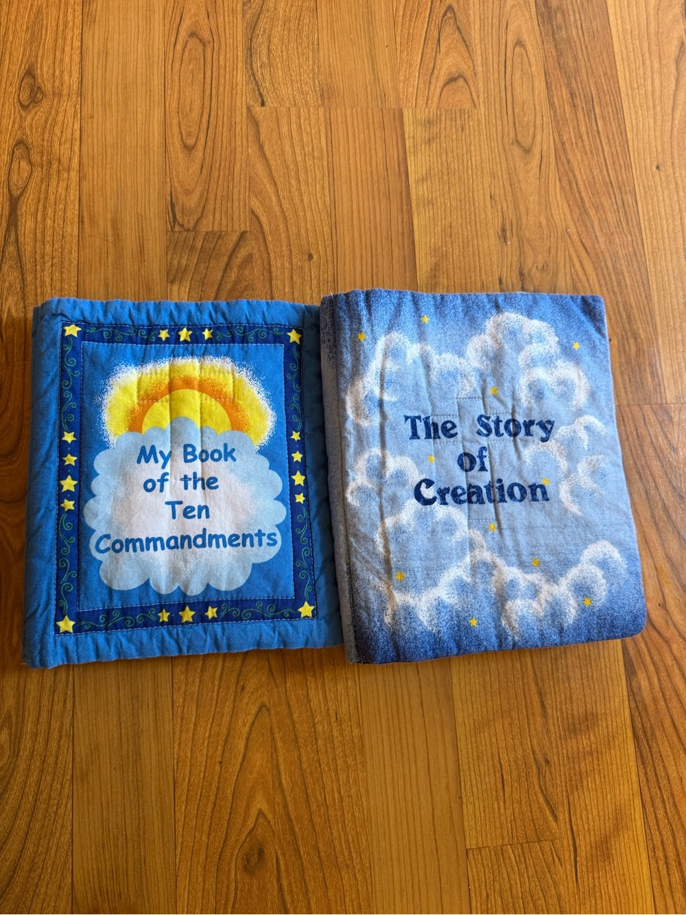 Children's Soft Fabric Books - Ten Commandments & Story of Creation - Blue